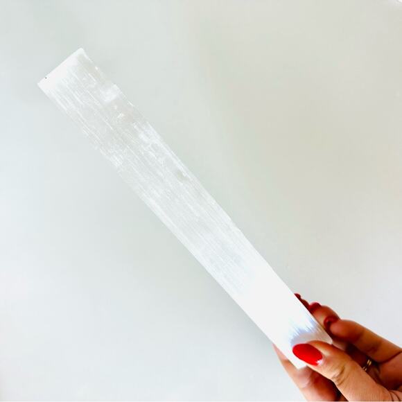 VINTAGE White Clear Selenite 8" Stick Wand Gemstone Crystal Zen Yoga Meditation - Picture 2 of 9